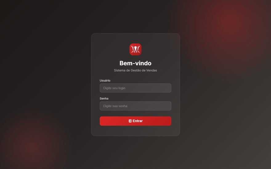 Tela de login do MAXI AACCE