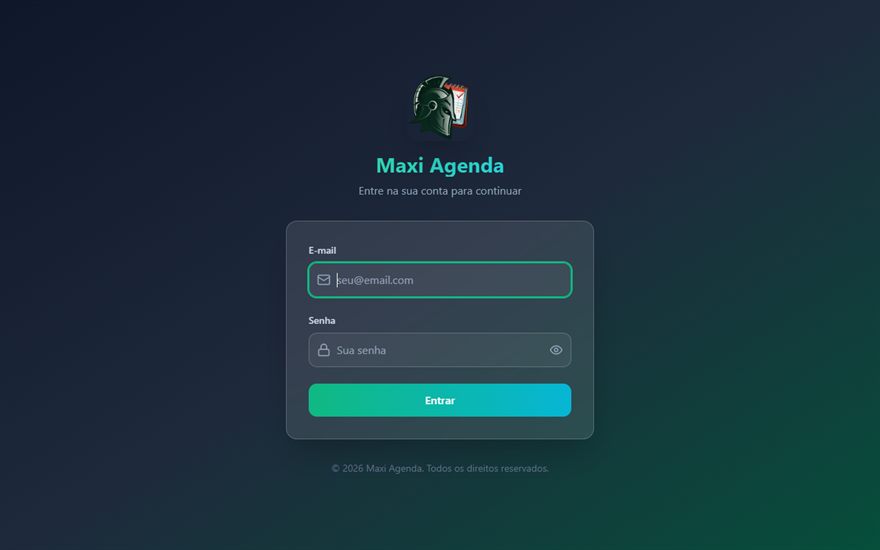 Tela de login do Maxi Agenda