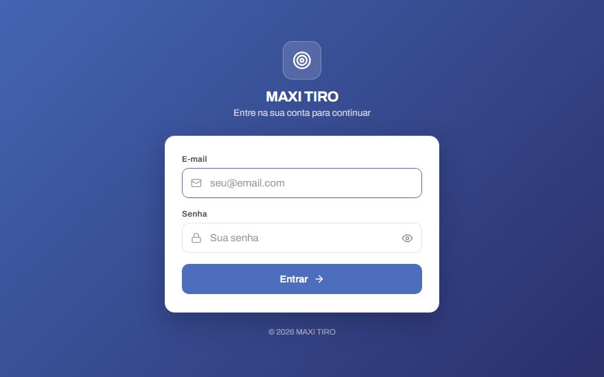 Tela de login do MAXI TIRO